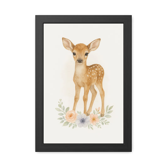 Fawn-Woodland Friends Country Chic Framed Poster