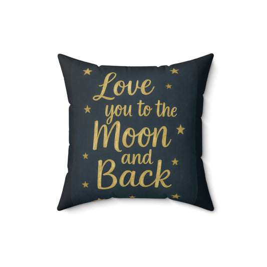 To the Moon-Teddy on Moon 3-Faux Suede Pillow — Nursery Night Sky Decorative Throw Pillow
