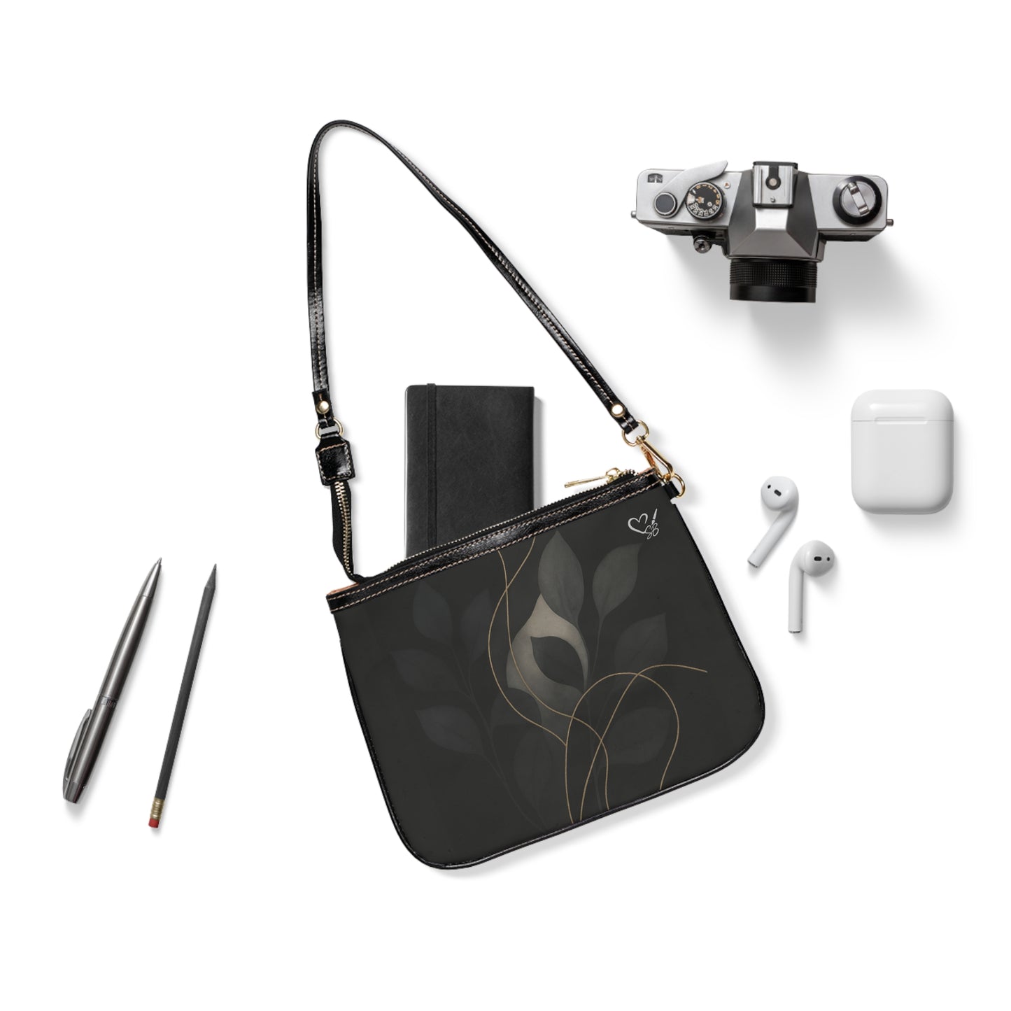Shirley-Artisan Luxe Collection-Bolso de Hombro Pequeño — Elegante Bolso Bandolera con Estampado Floral Oscuro