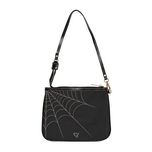 Velado Web - Deriva - Bolso de hombro de tela de araña — Bolso cruzado pequeño negro