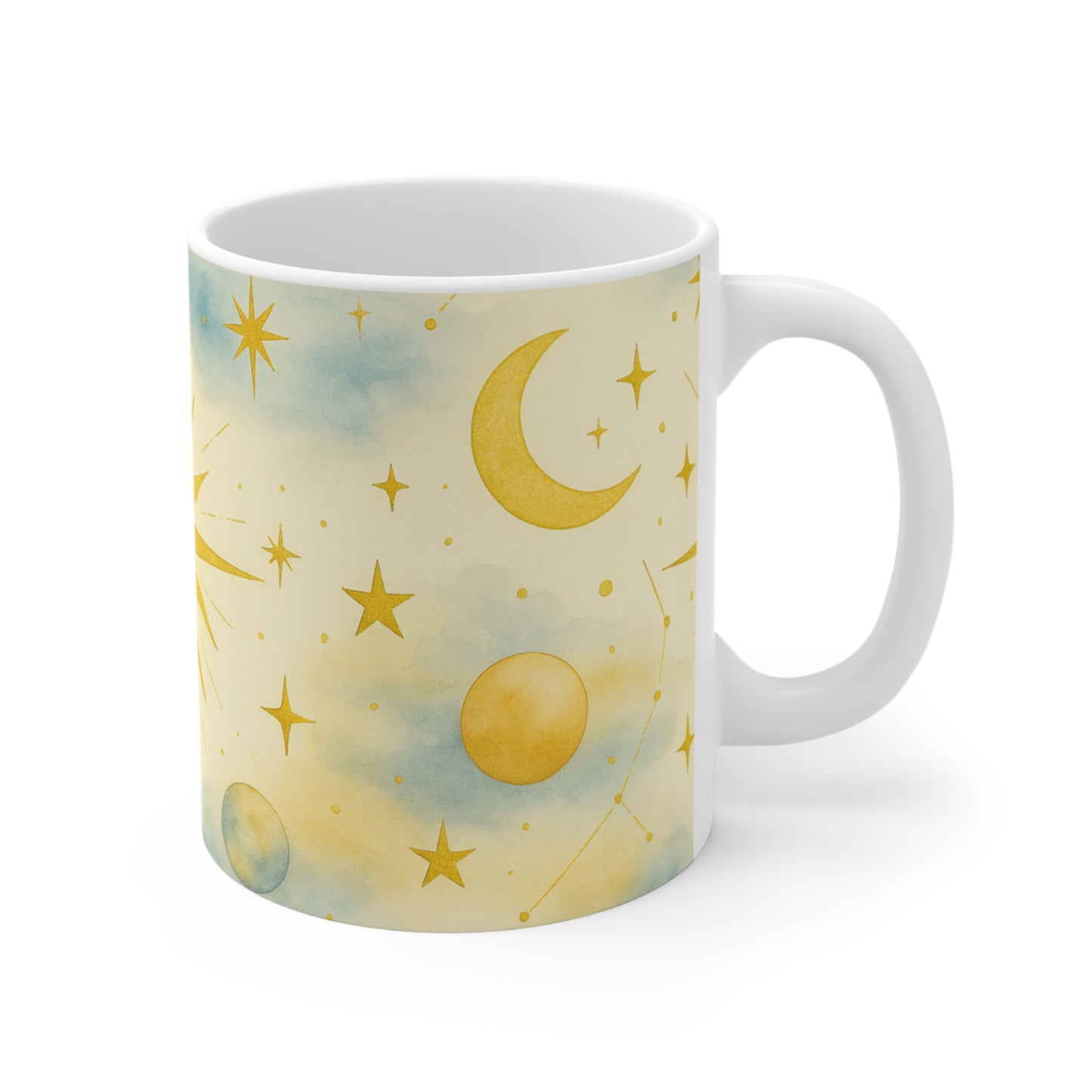 Celestial Sun and Moon-Celestial Dreams Collection- Mug 11oz - Starry Universe Design