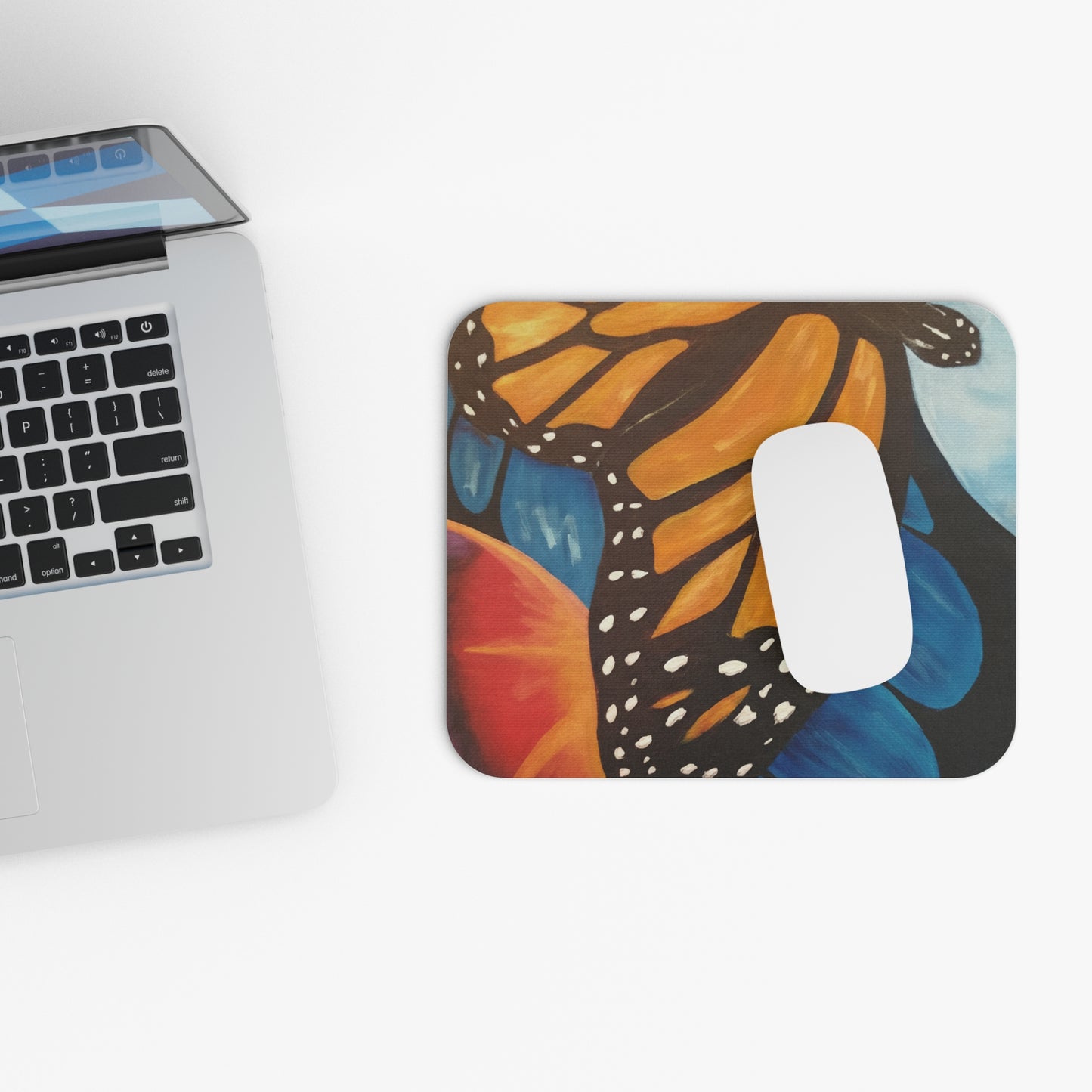 Monarch Butterfly Floral Mouse Pad – Bright Nature Desk Mat