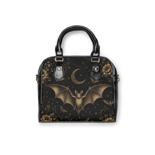 Eclipse Noir Shoulder Handbag — Vintage Vampire-Inspired Night Out Bag