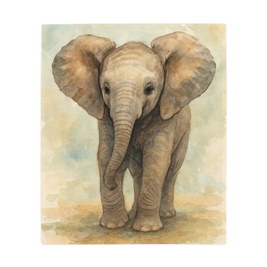 Baby Elephant-Savanah Collection-Plush Blanket - Coordinates with Baby Safari nursery items