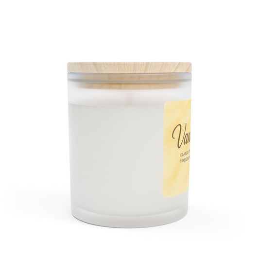 Classic Comfort Vanilla Candle – Frosted Glass & Wooden Wick, 11oz