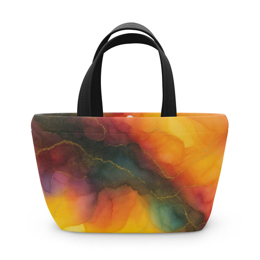 Brittany — Multicolored Abstract Stylish Marble Lunch Bag