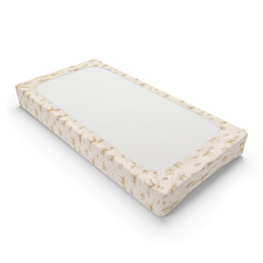 Dino Egg Changing Pad Cover — Neutral Baby Dinosaur Print (Fits Standard Baby Changing Pads)