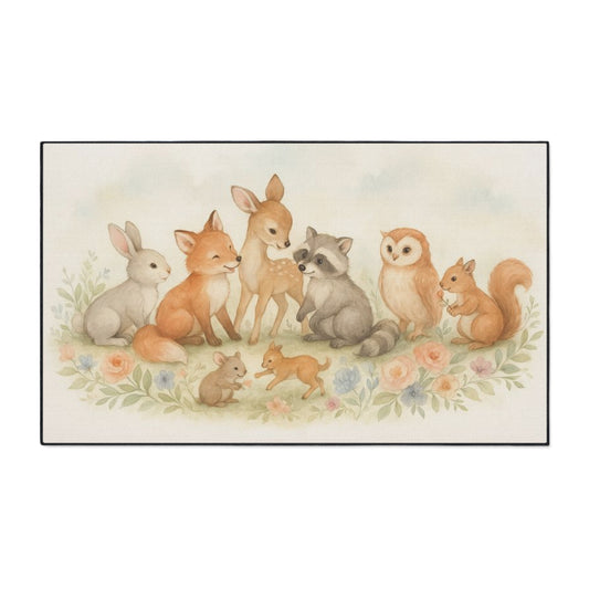 Alfombra de suelo para guardería Woodland Friends — Estilo rústico moderno chic
