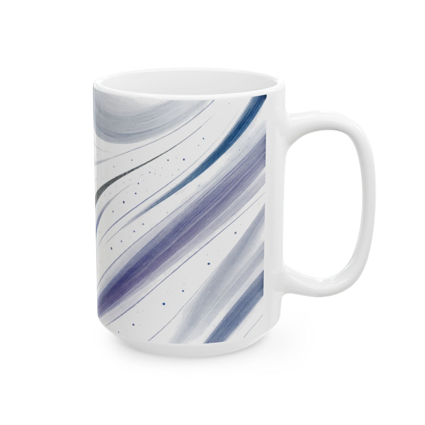 Blue Swirl-Soulful Collection- Ceramic Mug —Wave Pattern Coffee Cup (11oz, 15oz)