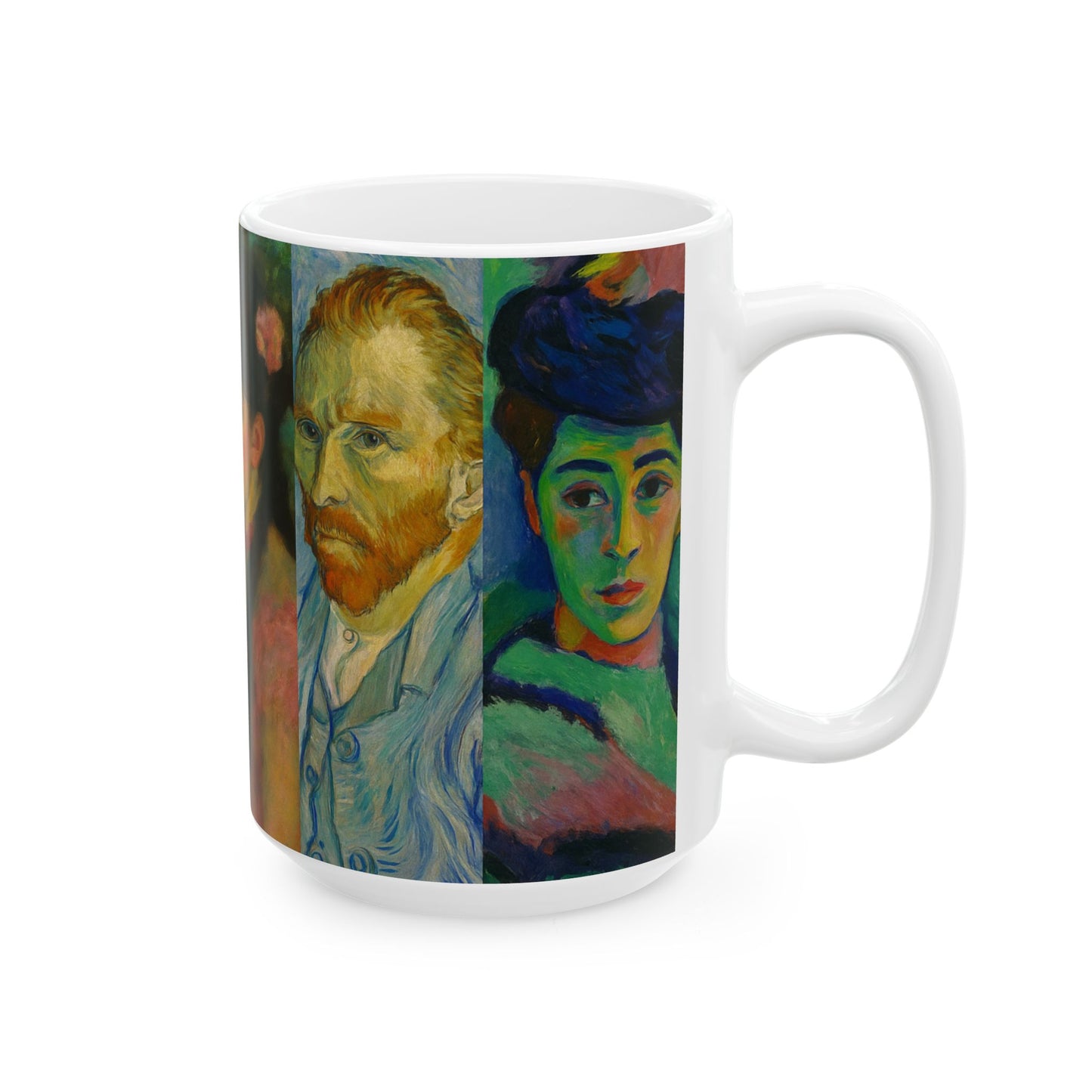 Retratos a través de la historia: Taza de cerámica artística, obra de arte famosa, hermosa, atemporal