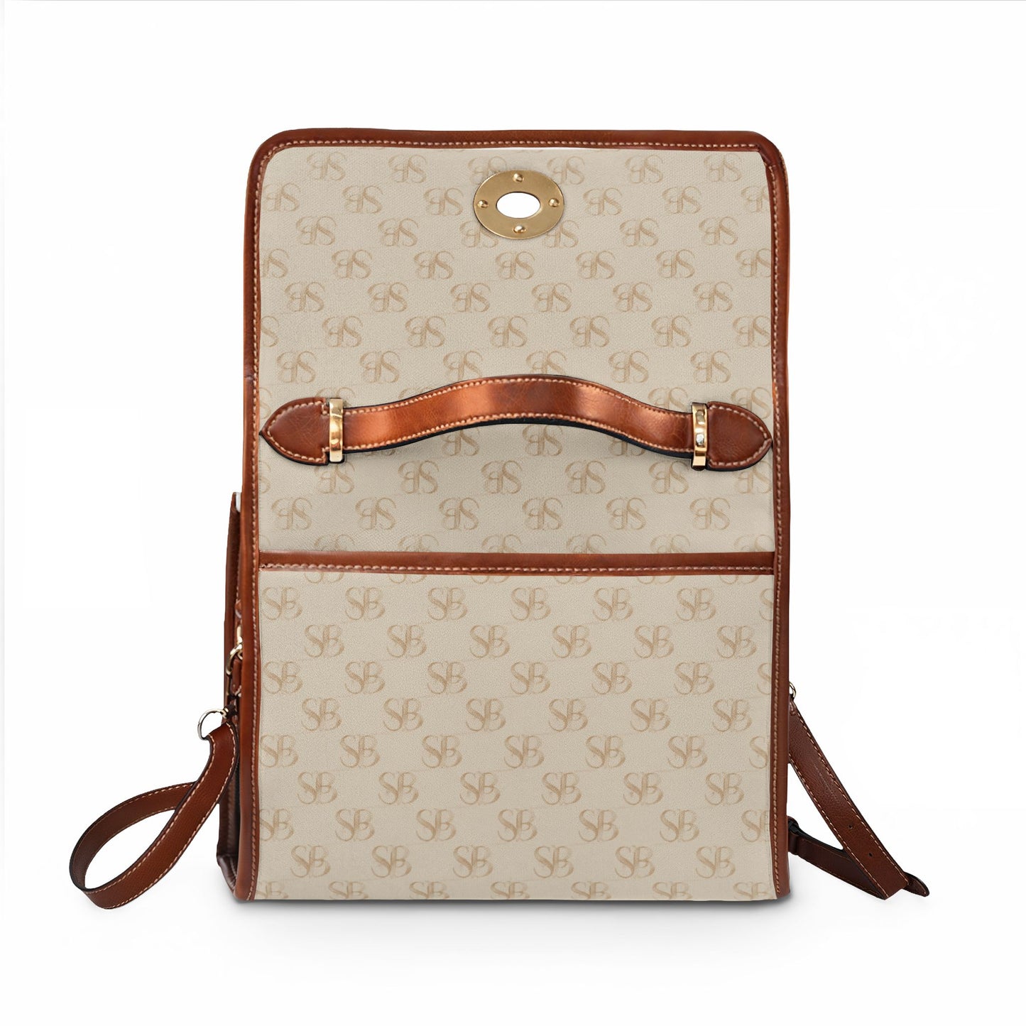Bolso bandolera de lona color arena - Bolso de lona - Bolso bandolera monogramado impermeable