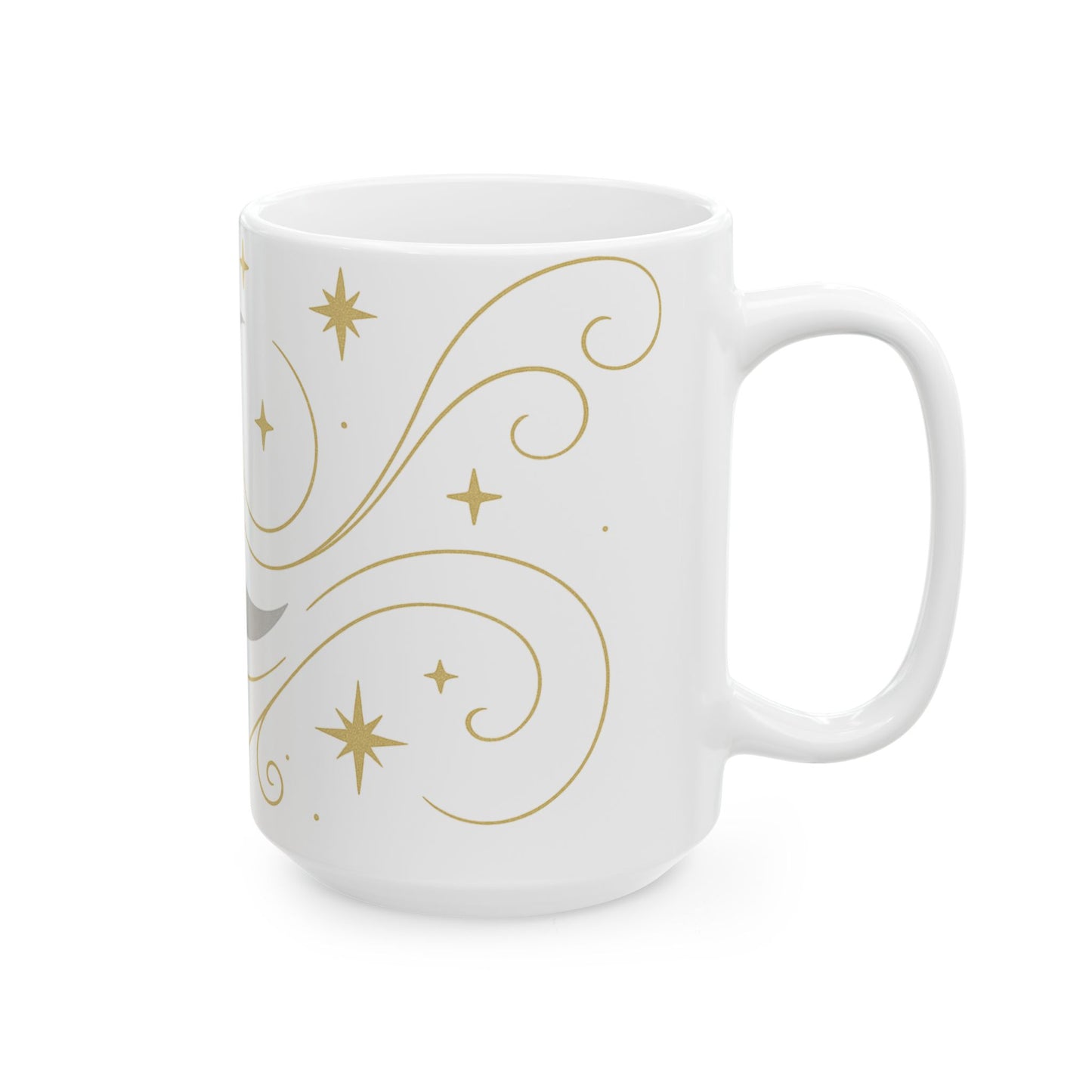 Taza de cerámica Luna y estrellas celestiales — Taza de café astrológica de 11oz/15oz