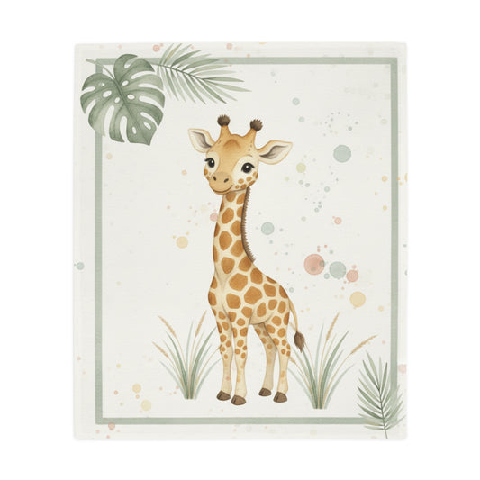 Baby Giraffe 2- Baby Safari Plush Blanket -Coordinates with Baby Safari nursery items Baby
