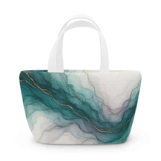 Waters Edge-Stylish Marble Lunch Bag , Abstract Collection, Insulated Tote for Work, School, Picnics, Eco-Friendly Gift, Trendy Storage Solution