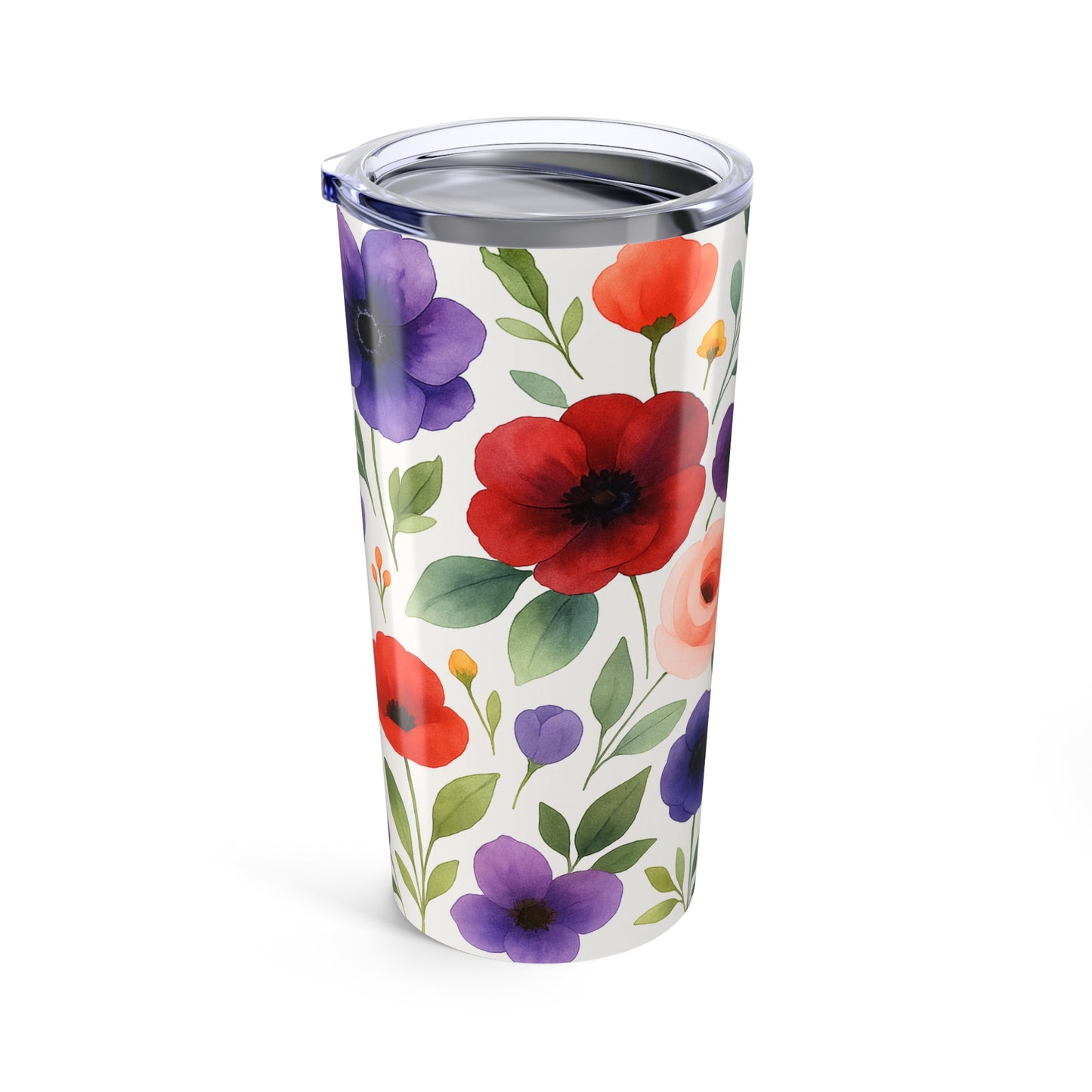 Wildflower and Poppy-20oz Floral Tumbler – Colorful Wildflower Insulated Travel Cup