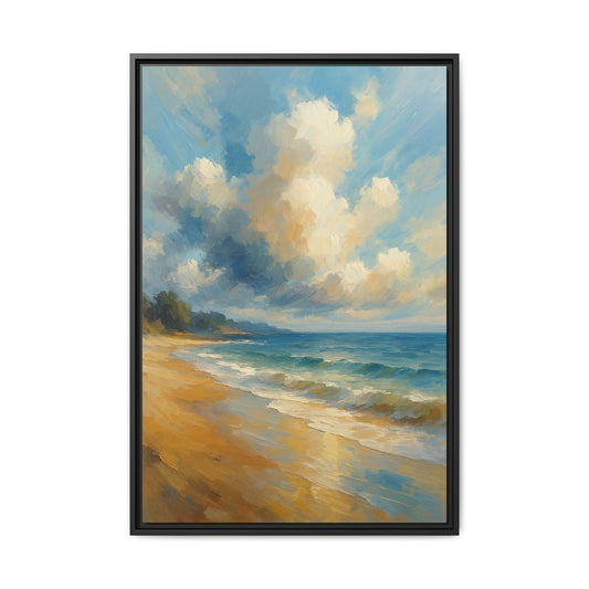 Morning Tide-Coastal Harmony Collection--Framed Seascape Canvas Wall Art