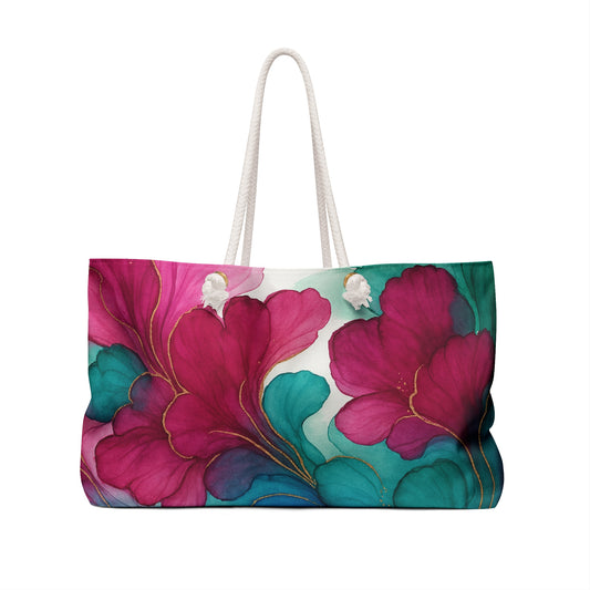 Bolsa de Viaje Semanal Crimson Floral - Perfecta para Viajes y Escapadas