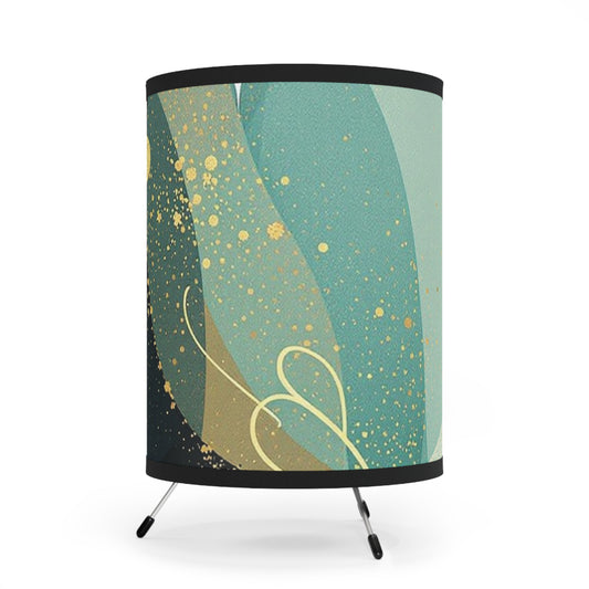 Greenway-Colección Consciente, Lámpara de Mesa Trípode, Luz con Pantalla Artística, Decoración Moderna para el Hogar, Acento para Sala de Estar, Lámpara Colorida para Todas las Ocasiones, Regalo Único