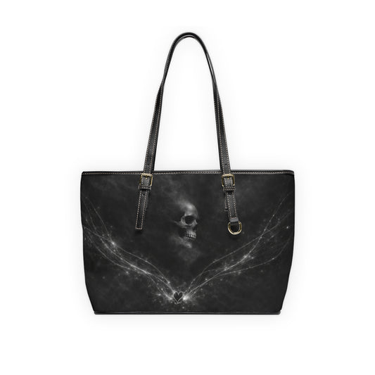Restos Velados - Colección Velo de Sombras - Bolso de Hombro de Cuero PU con Calavera Gótica