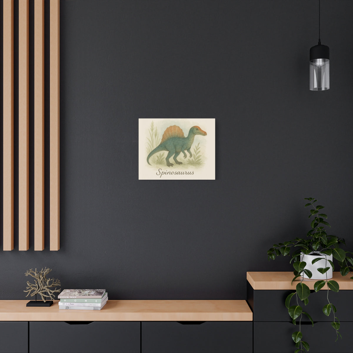 Spinosaurus Canvas Wall Art — Matte Stretched Dinosaur Print
