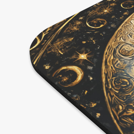Celestial Sun & Moon Rectangle Mouse Pad — Vintage Astrology Desk Mat