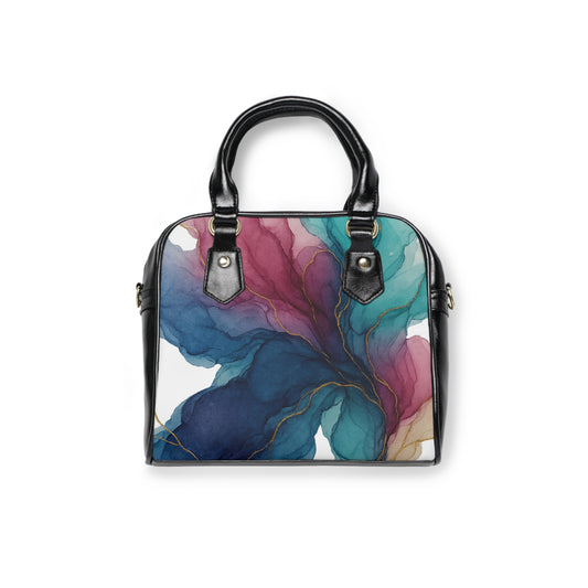 Heather-2025 Artisan Luxe Collection- Shoulder Handbag — Colorful Watercolor Swirl Tote