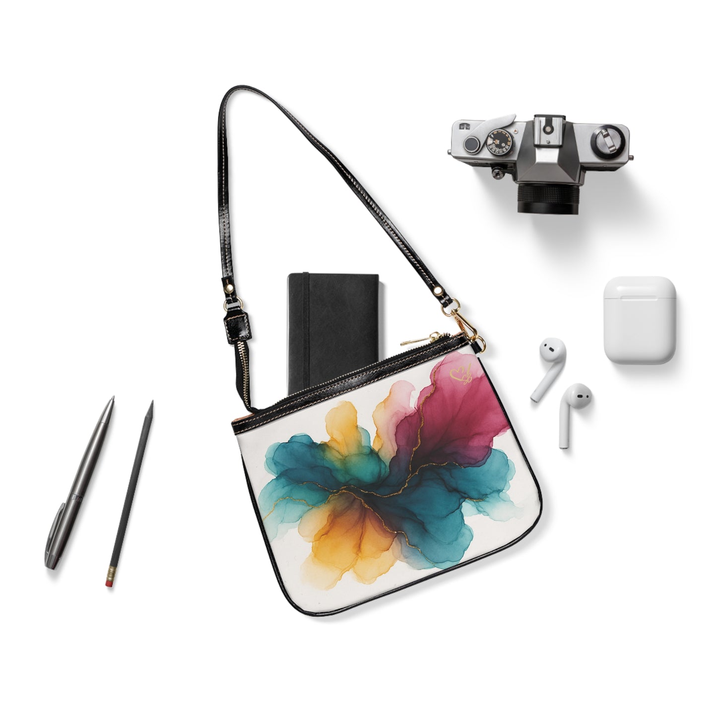 Colección Brittany Rose-2025 Artisan Luxe - Bolso de hombro pequeño - Bandolera floral abstracta colorida