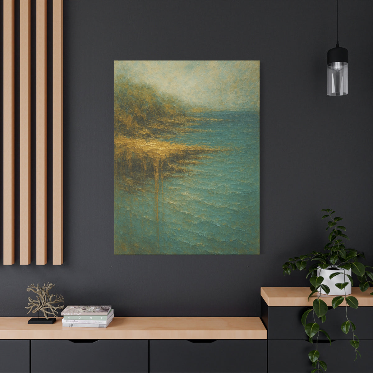 Acantilado Gold Coast-Colección abstracta costera-Lienzo de arte fino