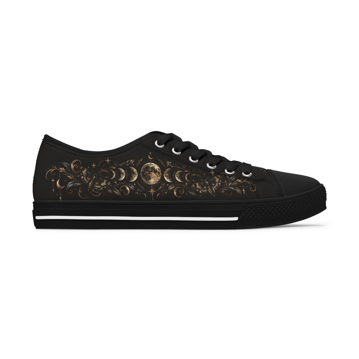 Low Top Sneakers — Gothic Celestial Lunar Pattern