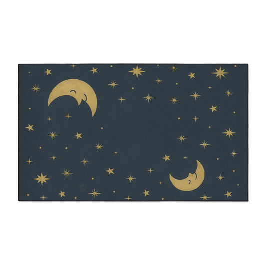 To the Moon & Stars Heavy Duty Floor Mat — Night Sky Doormat for Entryway, Bedroom, or Nursery