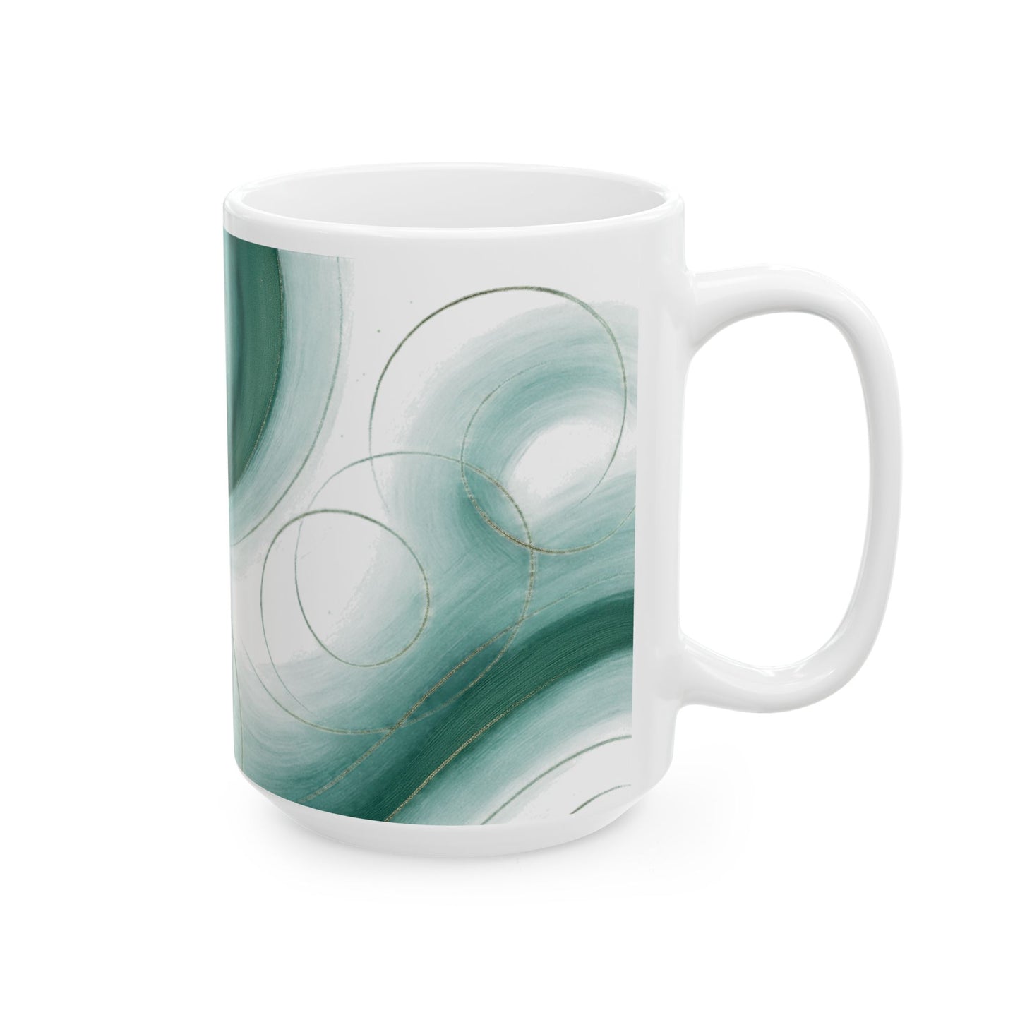 Bruma Marina, Colección Alma 3 — Taza de café con remolino abstracto (325 ml y 445 ml)