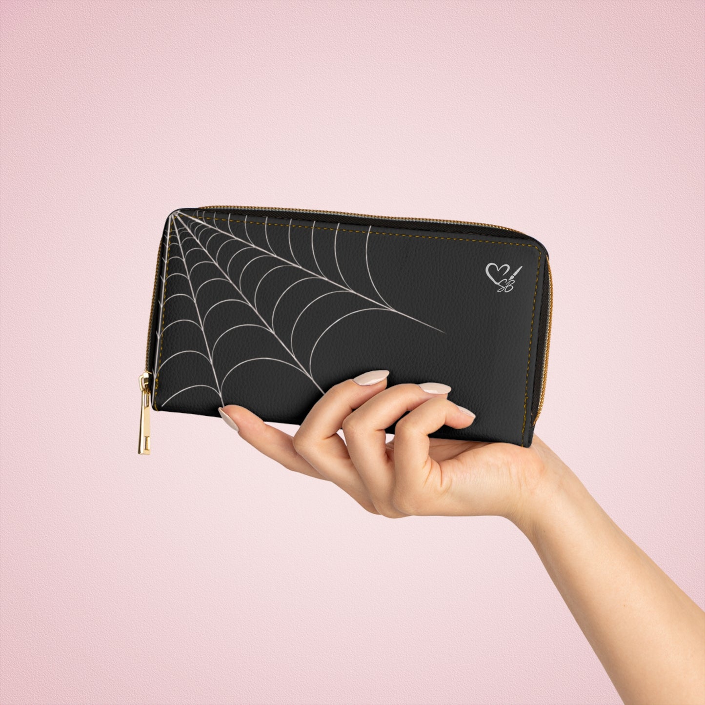 Drift- Spider Web Zipper Wallet — Black Gothic Wallet
