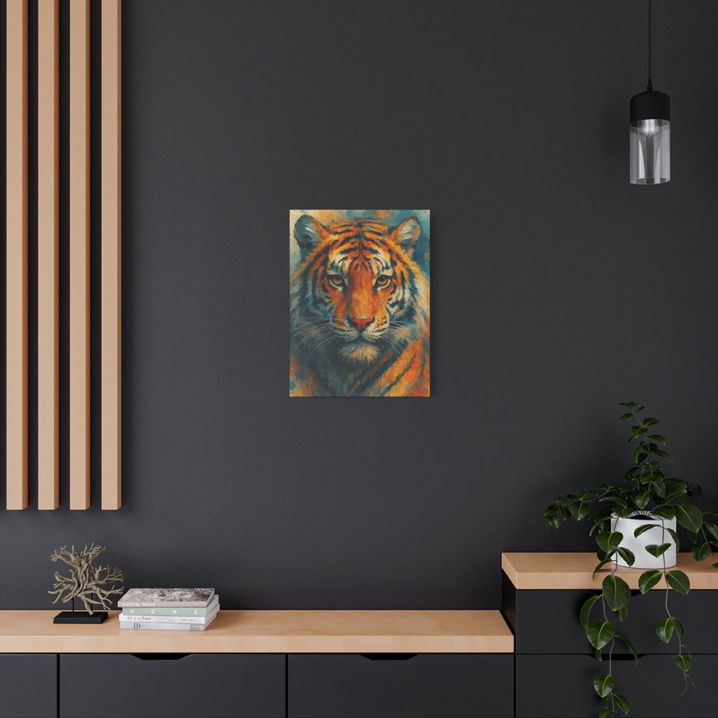 Tiger Portrait Matte Canvas Print — Bold Wildlife Wall Art, Stretched 1.25"