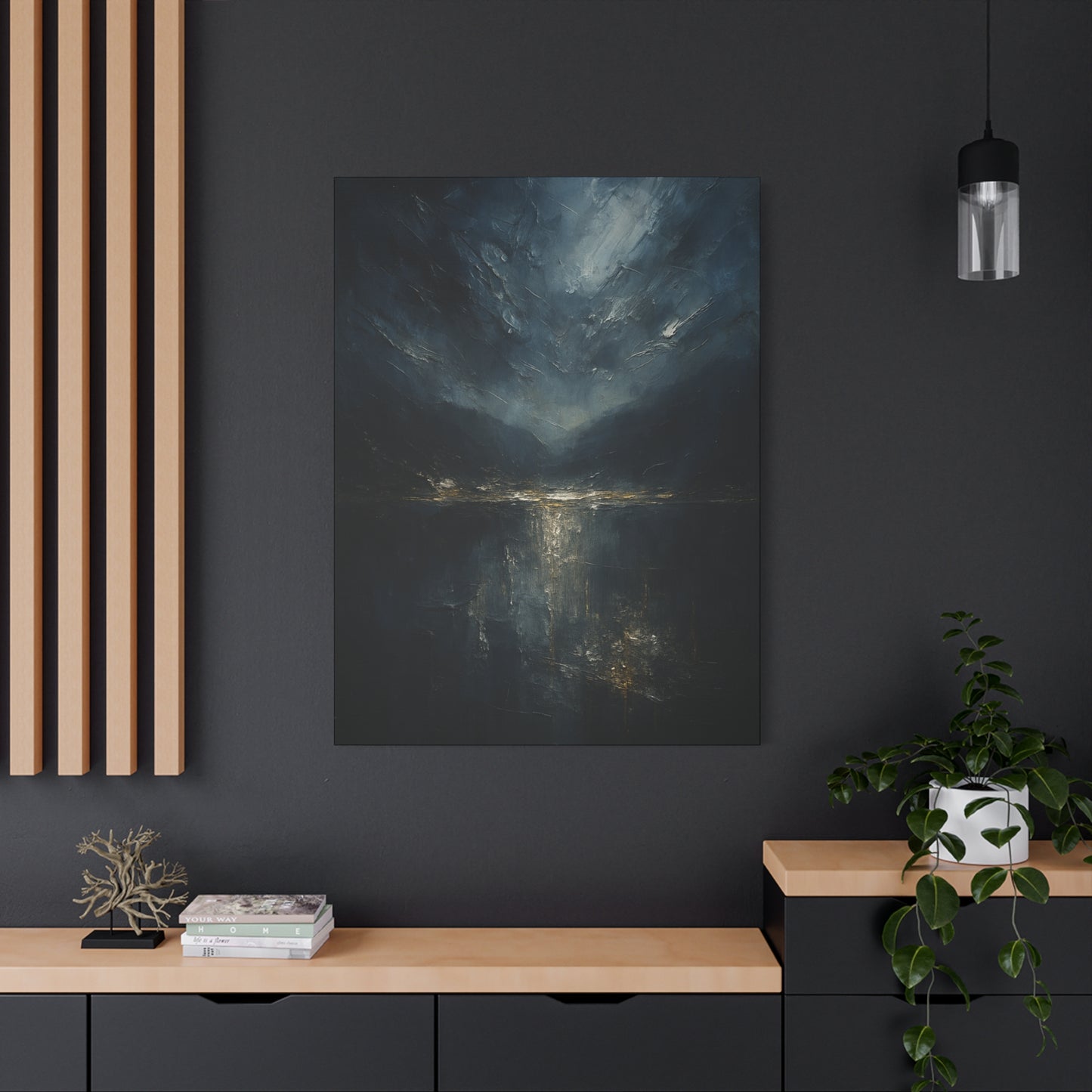 Misty Mountian Evening Solitude- Abstract landscape Collection -Fine Art Canvas Print