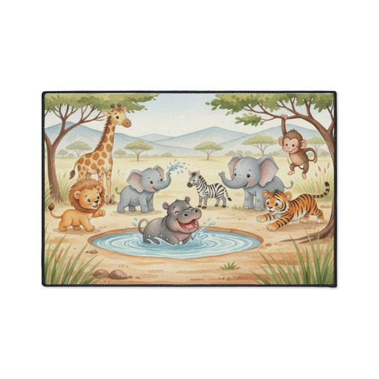 Playful Safari =Baby Safari Nursery Floor Mat for Nursey or Kids' Play Area