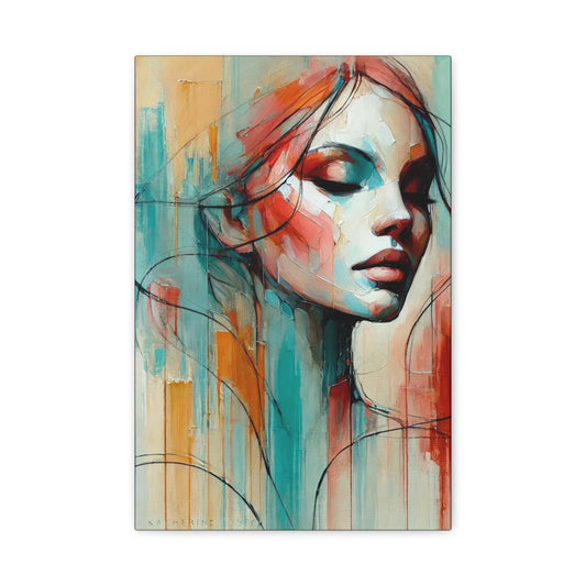 Lienzo Decorativo "En el Ahora" - Impresión Abstracta Femenina - Obra de Arte Relajante y Moderna