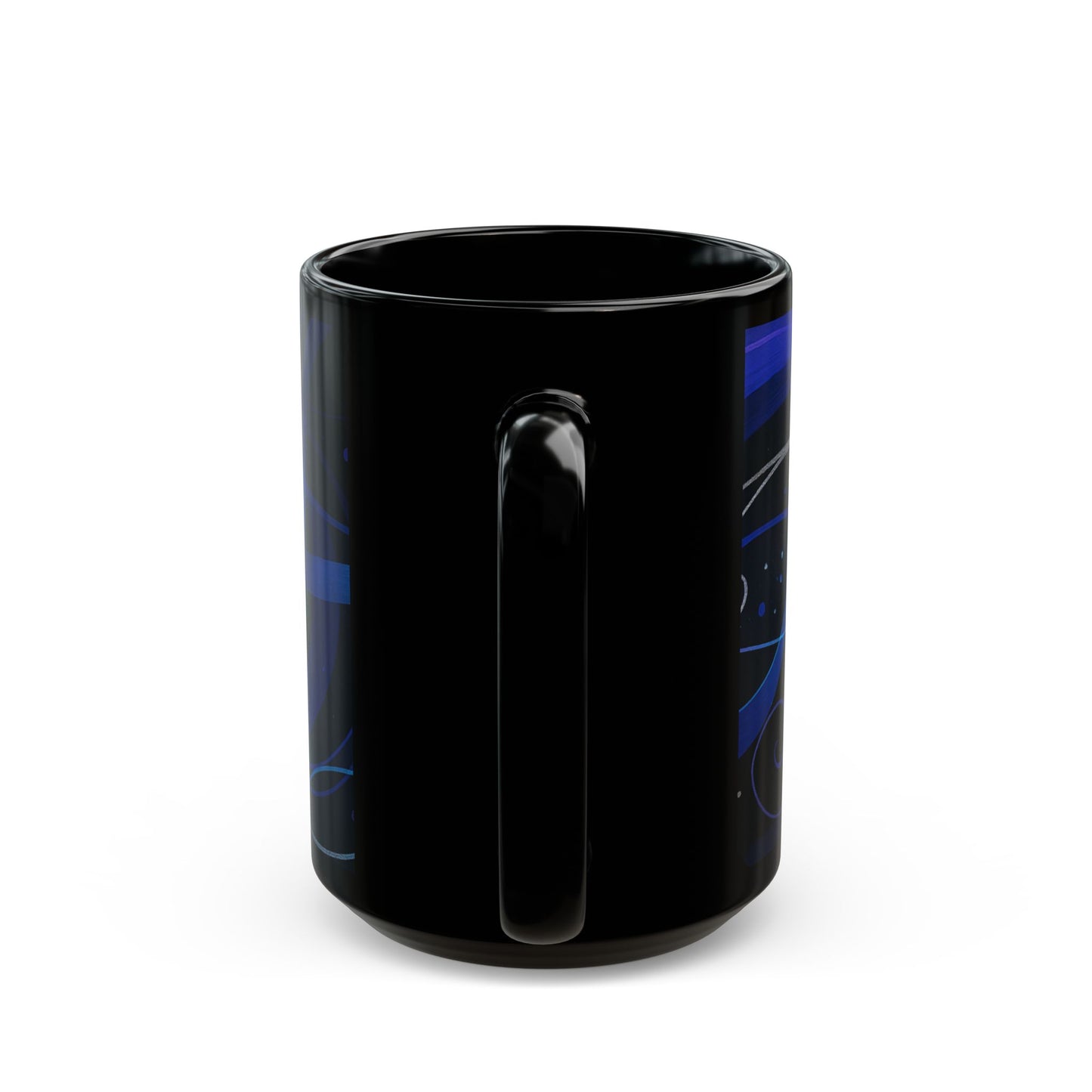 Midnight Bloom-Soulful Collection-Black Ceramic Mug —Swirl Coffee Cup (11oz & 15oz)