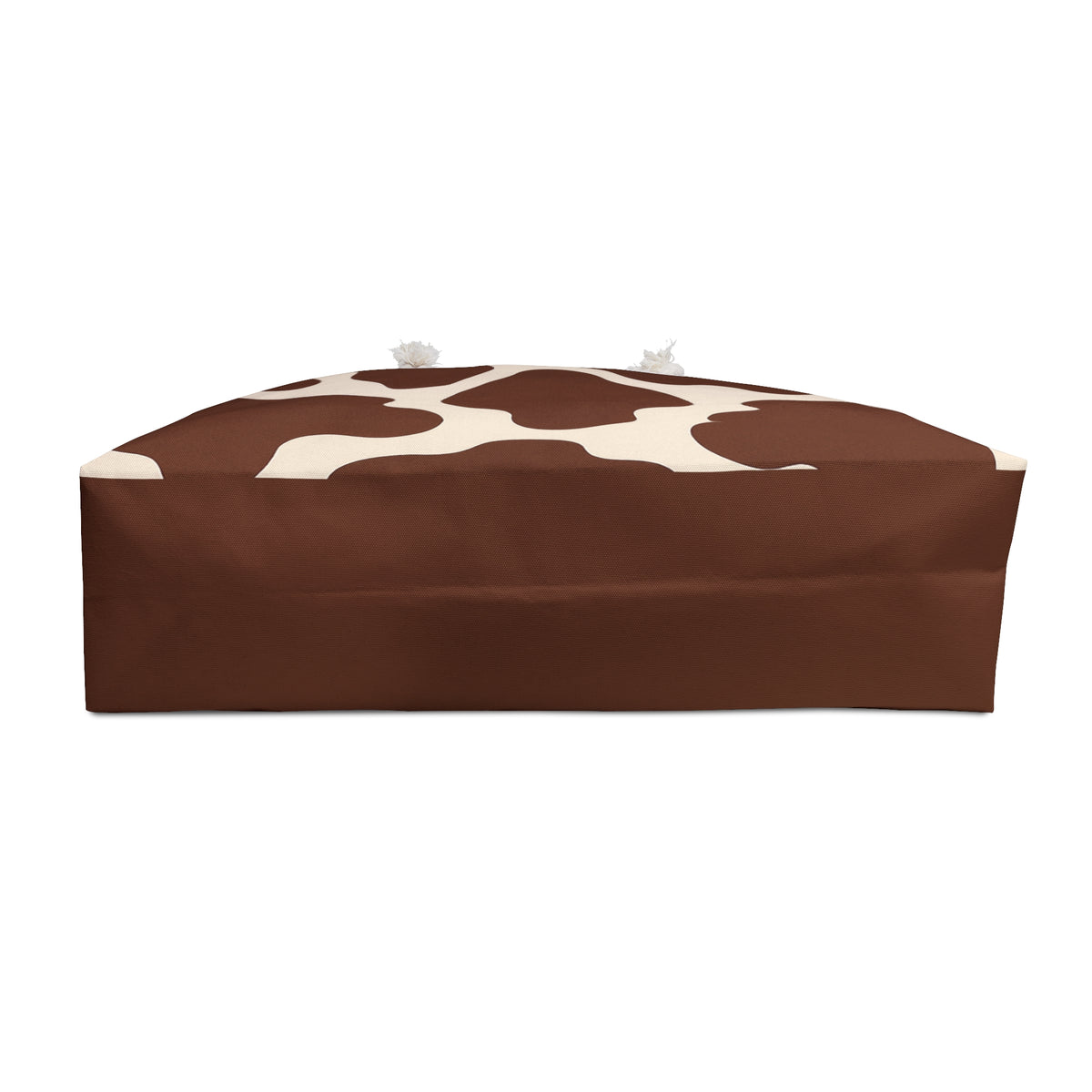 Cow Print Weekender Bag — Brown & Cream Floral Cowhide Tote for Travel