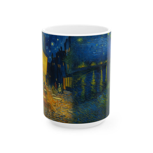 Taza de Cerámica Van Gogh Paisaje 4 - Ecos de los Maestros - Taza de Café Prado Sereno y Cielo (325 ml, 444 ml)