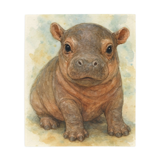 Baby Hippo-Savanah Collection-Plush Blanket