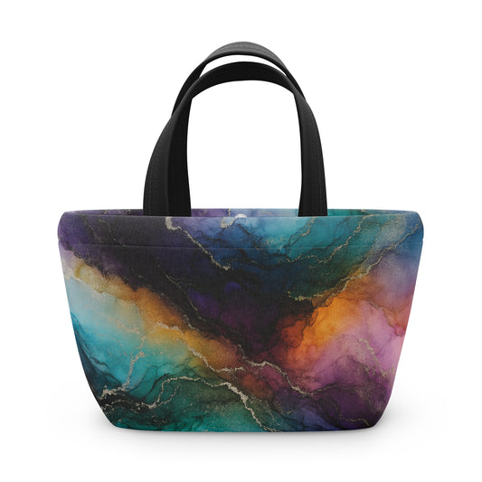 Stella-Colección Abstracta-Elegante bolsa de almuerzo abstracta de mármol multicolor – Bolsa térmica para el trabajo, la escuela, picnics, regalo ecológico, solución de almacenamiento de moda