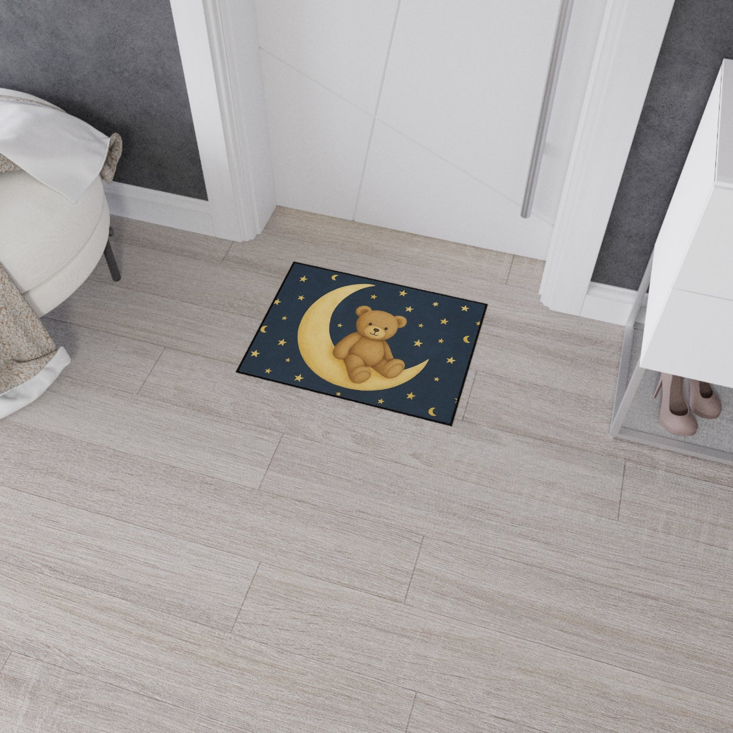 A la Luna – Alfombrilla resistente para suelo Starfield | Alfombra de juego y guardería Celestial