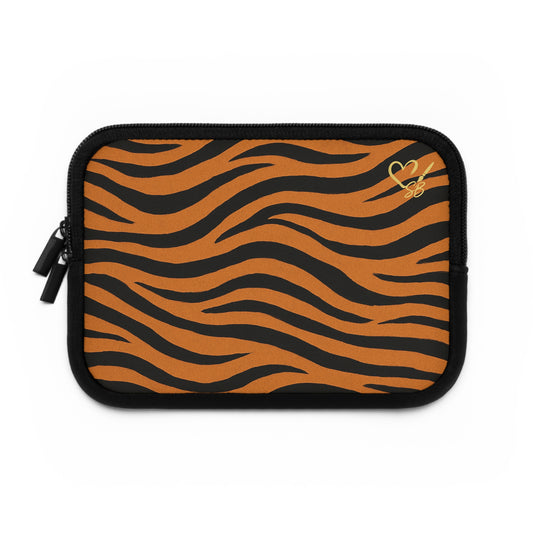 Funda para portátil con estampado de rayas de tigre – Estuche protector con estampado animal naranja y negro