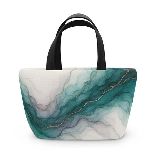 Waters Edge-Stylish Marble Lunch Bag , Abstract Collection, Insulated Tote for Work, School, Picnics, Eco-Friendly Gift, Trendy Storage Solution