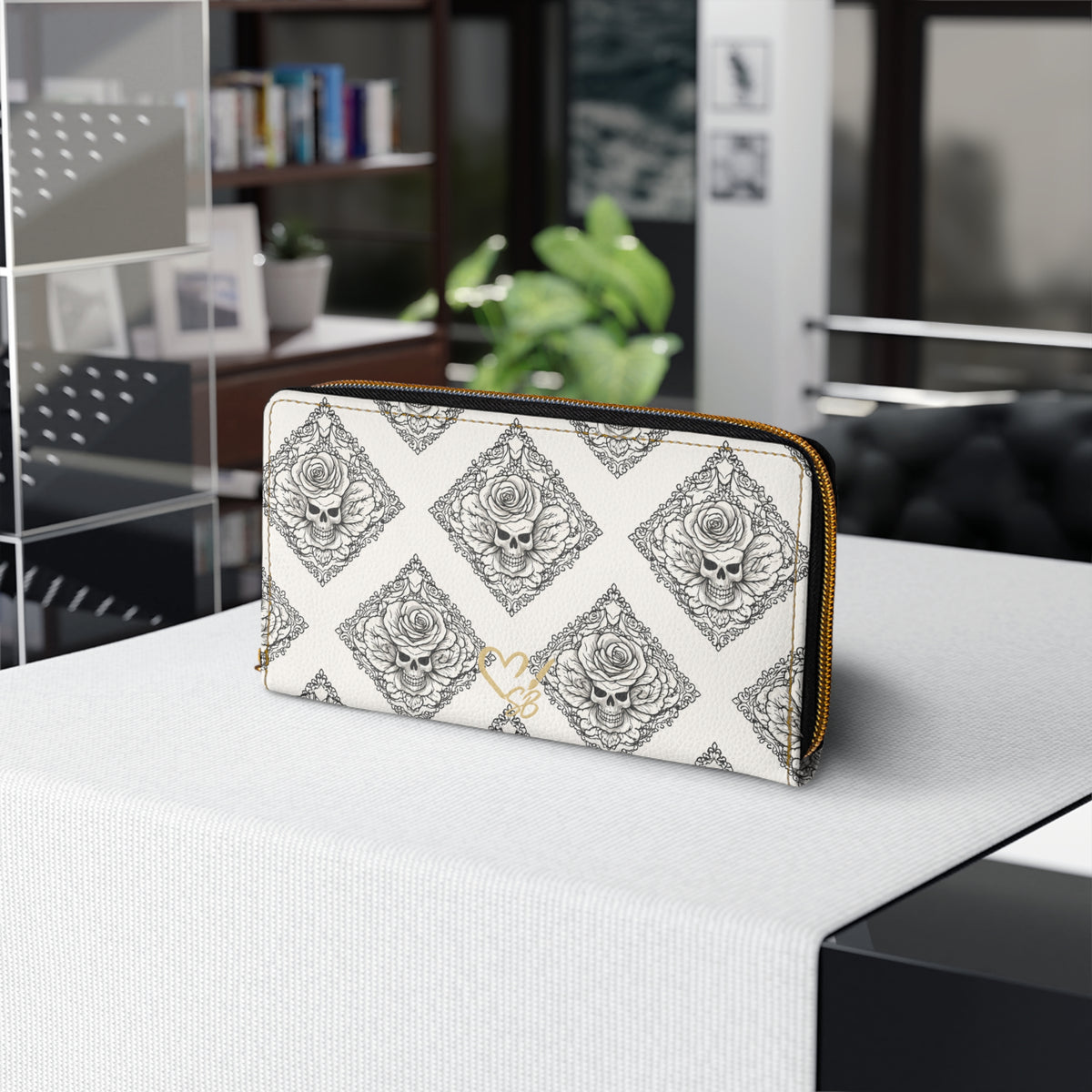 Relic Bloom Zipper Wallet — Gothic Floral Zip Clutch for Women