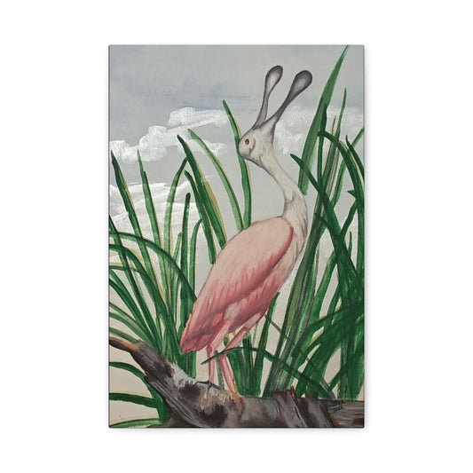 Florida Crane-Canvas Art Print, watercolor