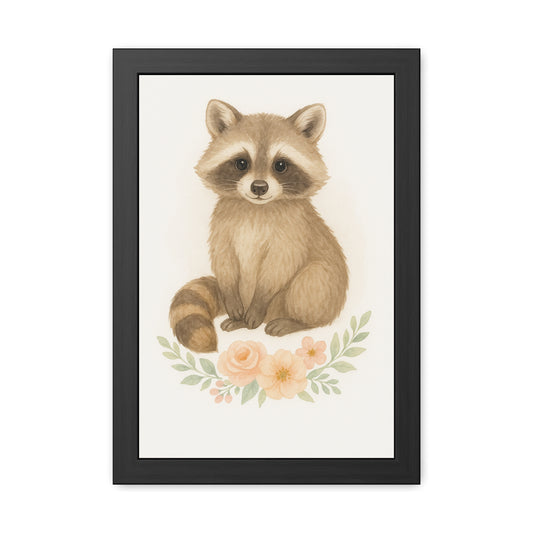 Racoon-Woodland Friends Country Chic Framed Poster