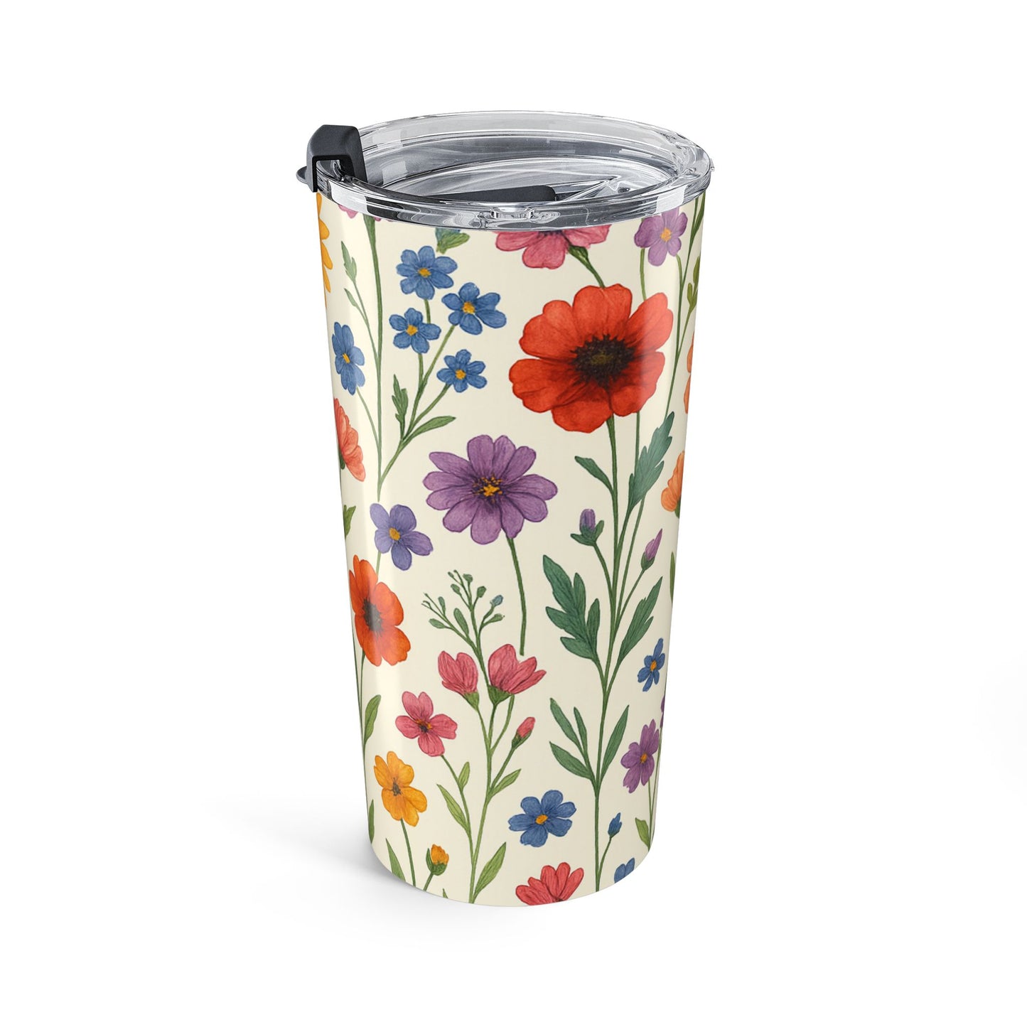 20oz Floral Tumbler - Colorful Wildflower Insulated Travel Cup
