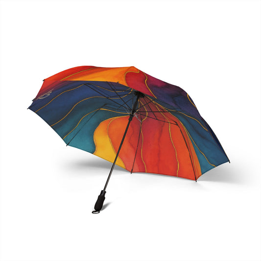 Jayla — 2025 Artisan Luxe Collection — Foldable Umbrella — Vibrant Red & Blue Rain Shield