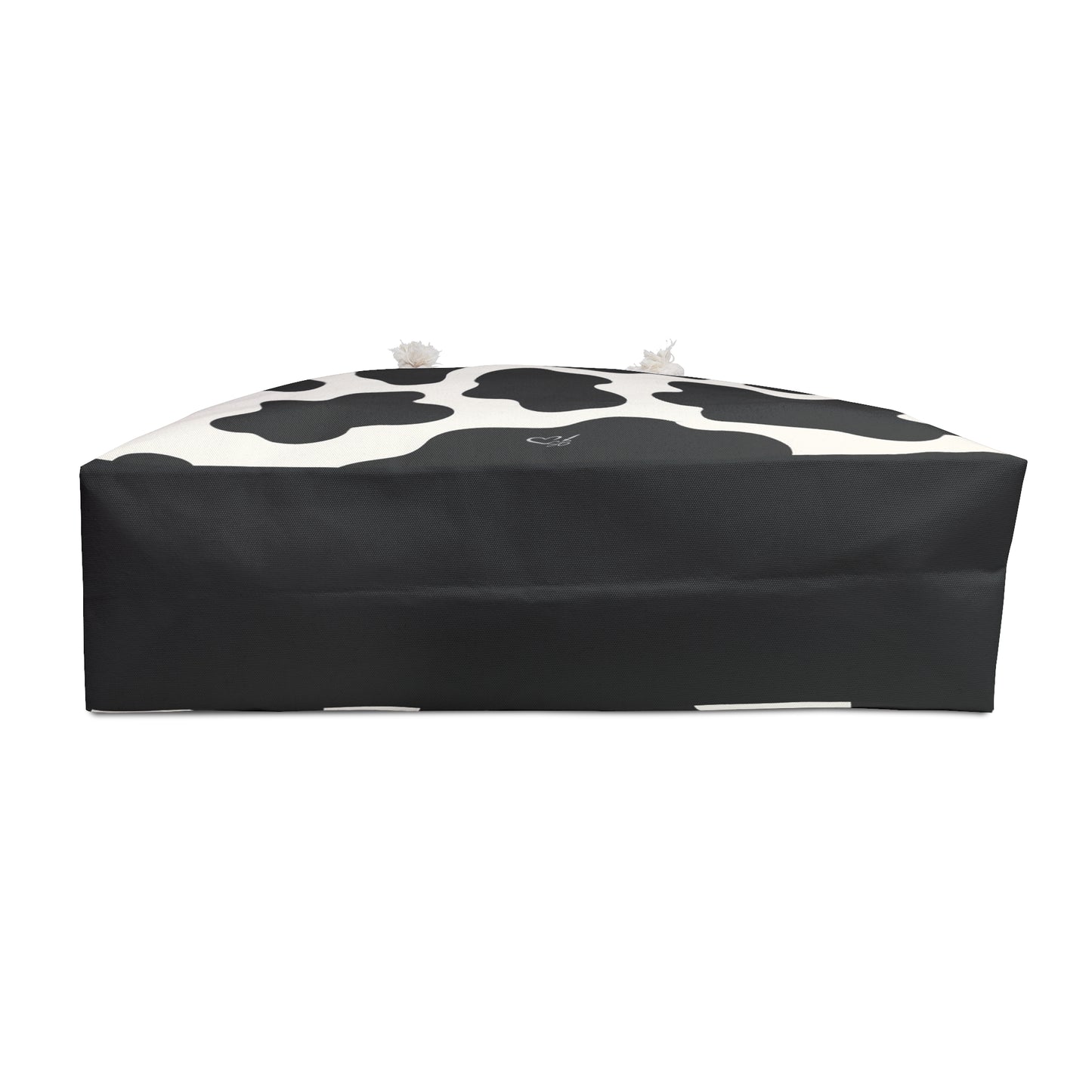 Bolso de viaje grande con estampado de vaca en blanco y negro